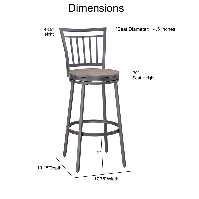 American Woodcrafters Talia 3-piece Driftwood and Metal Pub Height Table Set