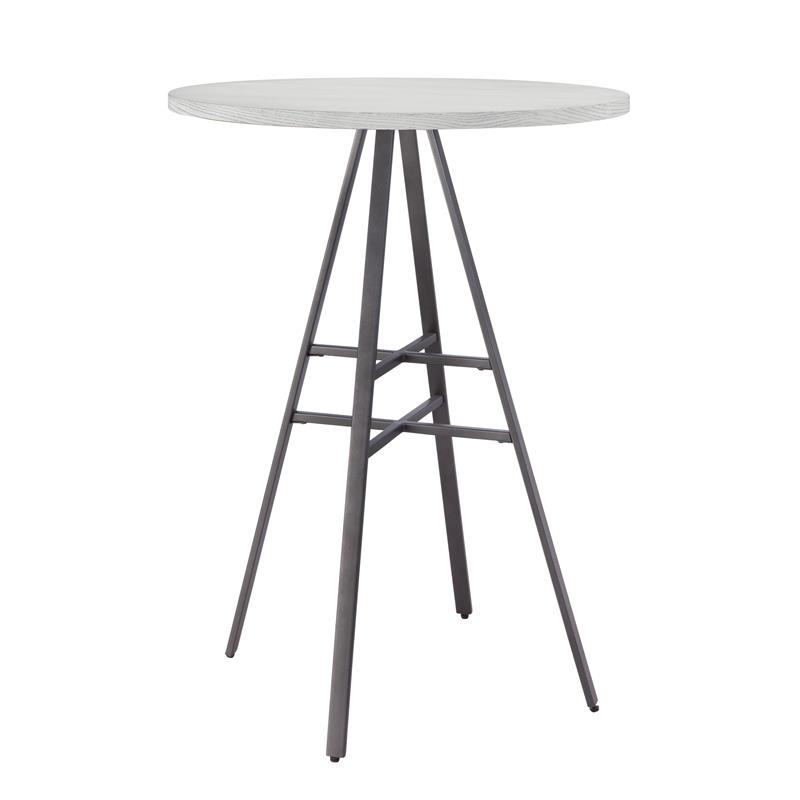 American Woodcrafters Jacey 3-piece White-wash and Metal Pub Height Table Set