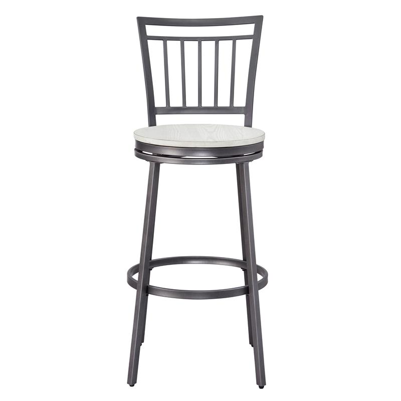 American Woodcrafters Jacey 3-piece White-wash and Metal Pub Height Table Set