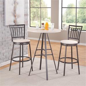 jacey 3-piece whitewash and metal pub height table set