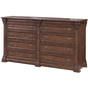 kestrel hills traditional tobacco brown wood 8-drawer dresser