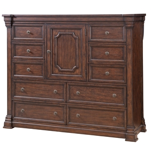 kestrel hills traditional tobacco brown wood 10-drawer master chest