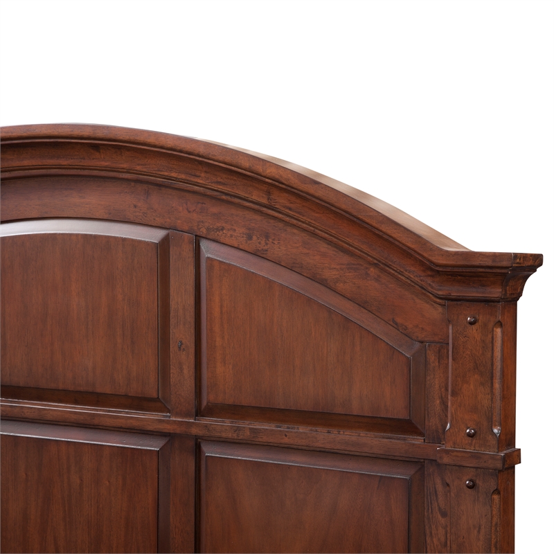 American Woodcrafters Sedona Cherry Finished Wood Arched King Panel Bed