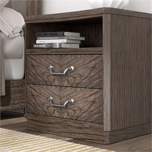 silhouette two drawer burnished espresso nightstand
