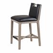 American Woodcrafters Jakarta Solid Wood with Black Bonded Leather Counter Stool