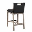 American Woodcrafters Jakarta Solid Wood with Black Bonded Leather Counter Stool