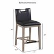American Woodcrafters Jakarta Solid Wood with Black Bonded Leather Counter Stool