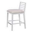 American Woodcrafters Siri White Solid Wood with Gray Fabric Counter Stool