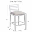 American Woodcrafters Siri White Solid Wood with Gray Fabric Counter Stool