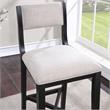 American Woodcrafters Barcelona Solid Wood Black with Gray Fabric Bar Stool