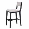 American Woodcrafters Barcelona Solid Wood Black with Gray Fabric Bar Stool