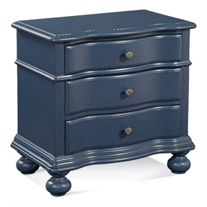 rodanthe 3- drawer shipyard blue wood nightstand