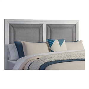 American Woodcrafters Dunescape 63&quotW Wood Queen Upholstered Headboard in White