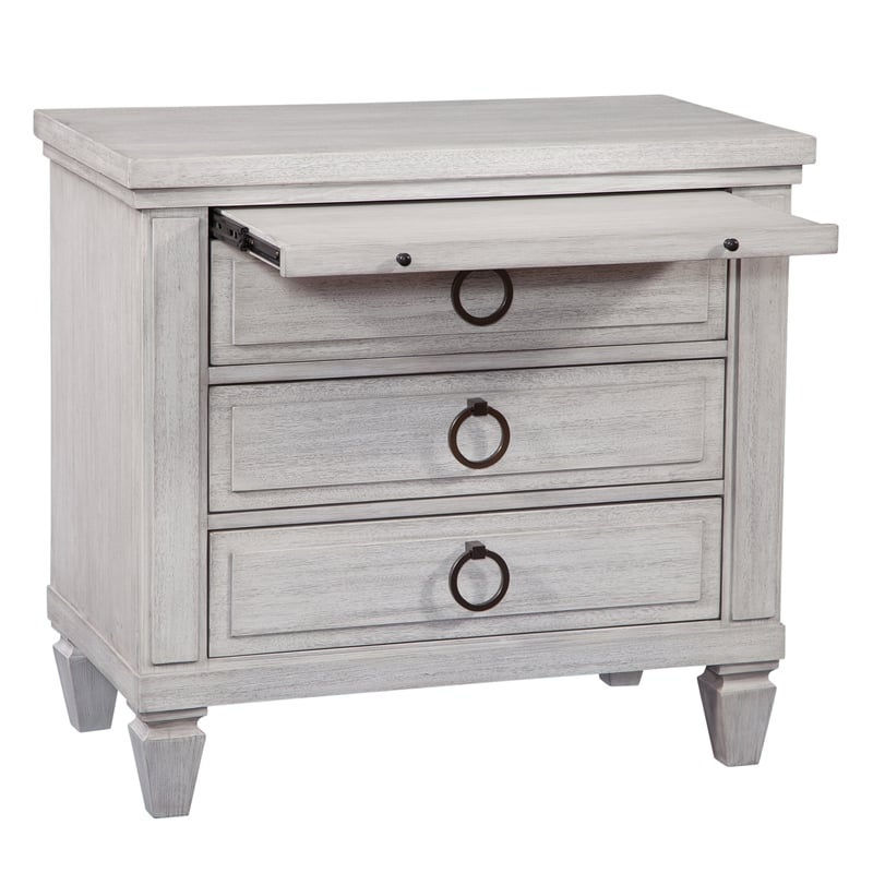 Salter Path Oyster White Wood 3-Drawer Farmhouse Style Nightstand
