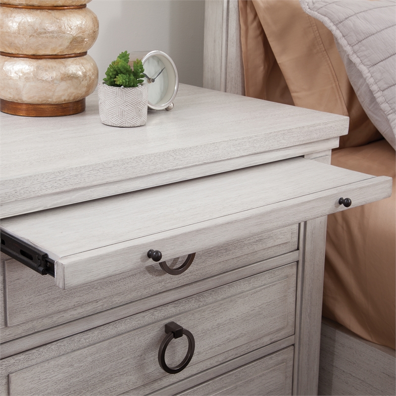 Salter Path Oyster White Wood 3-Drawer Farmhouse Style Nightstand
