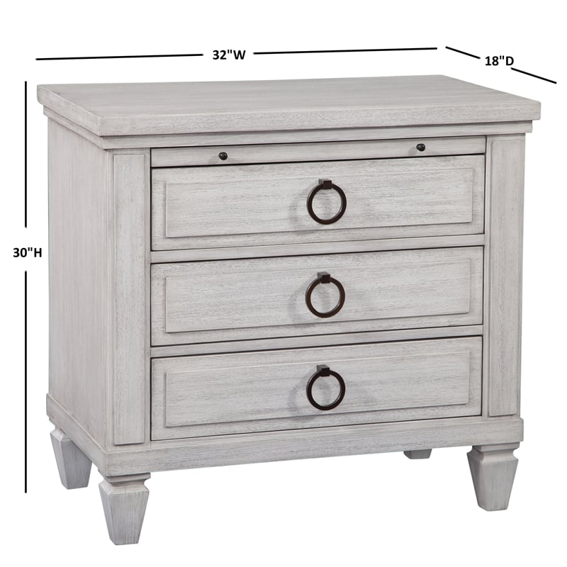 Salter Path Oyster White Wood 3-Drawer Farmhouse Style Nightstand