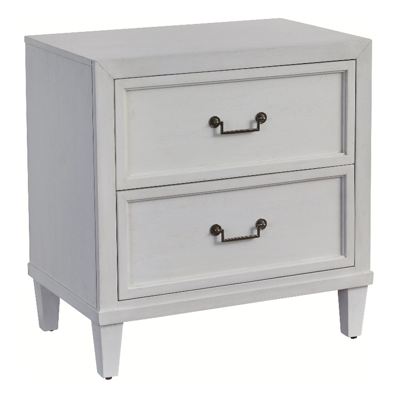 Dunescape White Finished Wood 2-Drawer Coastal Style Nightstand