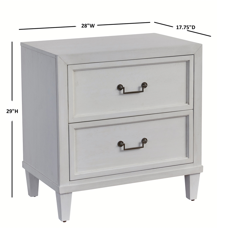 Dunescape White Finished Wood 2-Drawer Coastal Style Nightstand