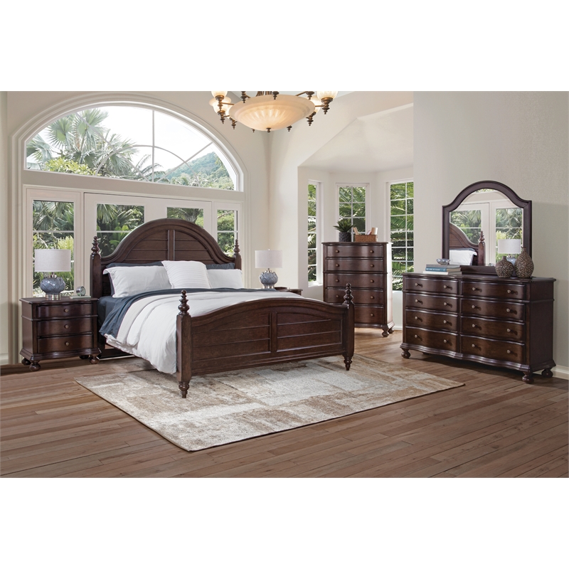 Rodanthe Tobacco Brown 3-Drawer Traditional Style Wood Nightstand