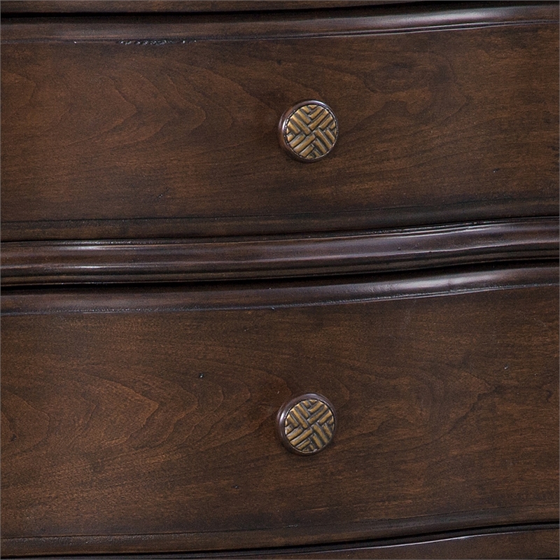 Rodanthe Tobacco Brown 3-Drawer Traditional Style Wood Nightstand