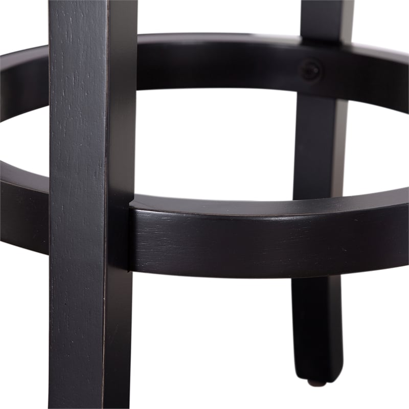 Belmont Black X-back Swivel Solid Wood 26-inch Seat Height Bar Stool