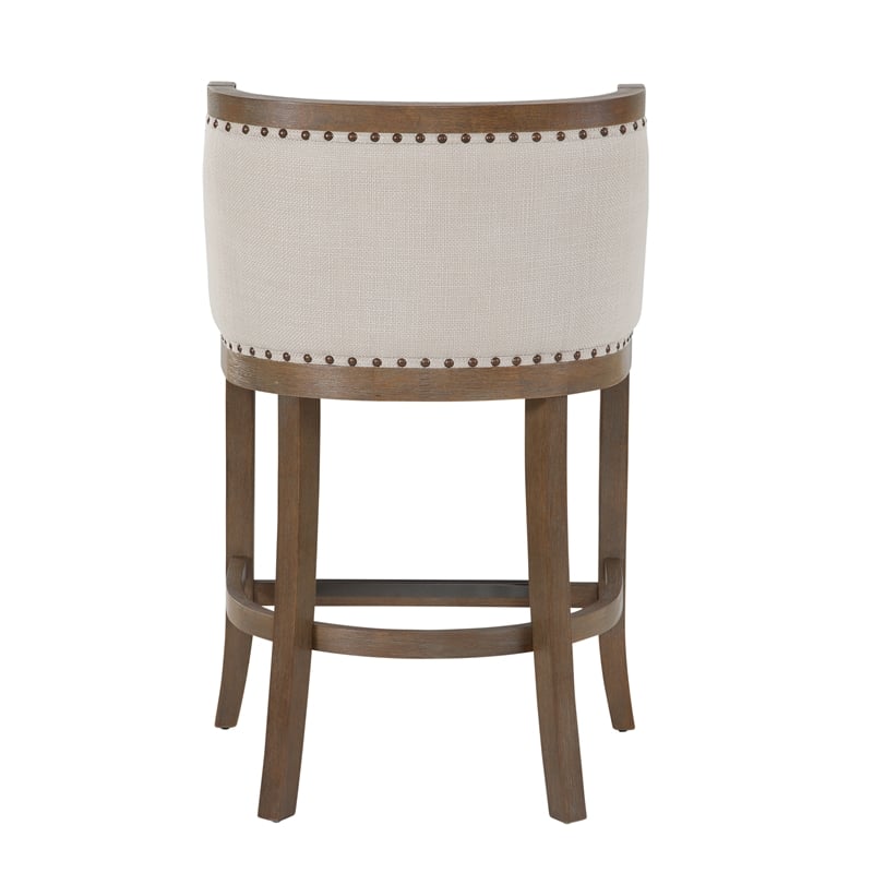 Houston Oversized Warm Brown Solid Wood 26-inch Seat Height Bar Stool