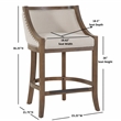 Houston Oversized Warm Brown Solid Wood 26-inch Seat Height Bar Stool