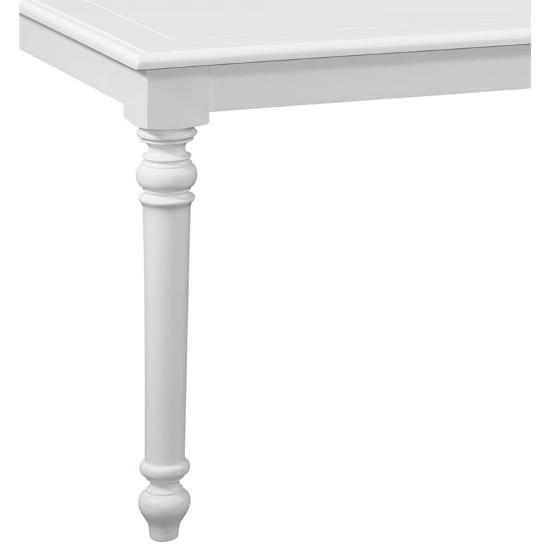 Cottage Traditions Wood 80-Inch Extenable Leg Table in Eggshell White