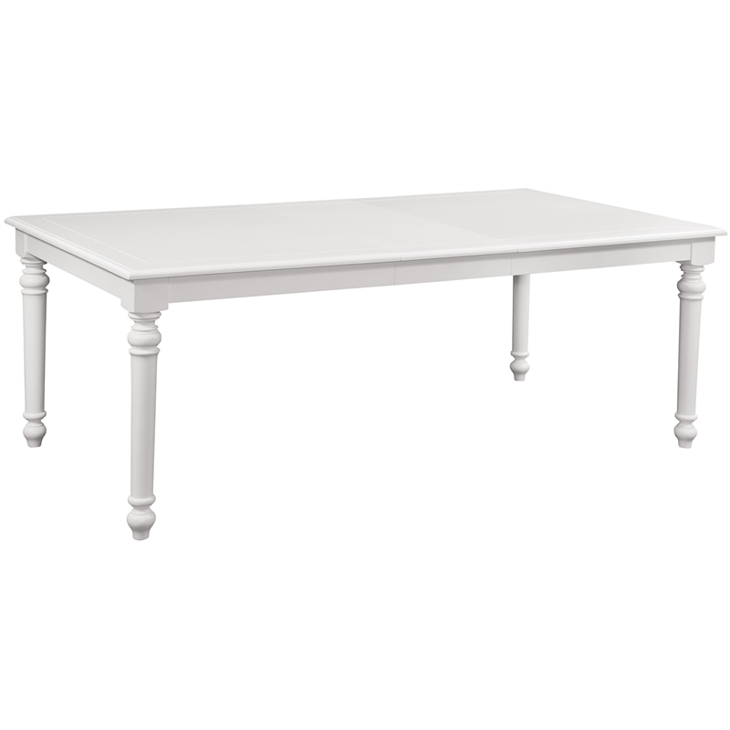 Cottage Traditions Wood 80-Inch Extenable Leg Table in Eggshell White