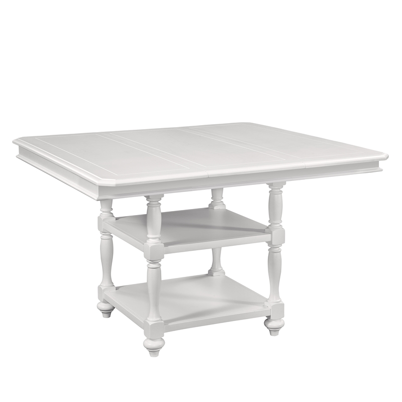 Cottage Traditions Extendable Gathering Height Eggshell White Wood Table