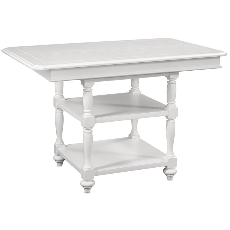 Cottage Traditions Extendable Gathering Height Eggshell White Wood Table