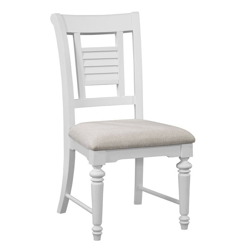 Cottage Traditions Eggshell White Wood Coastal Style Dining Chair - Set of 2