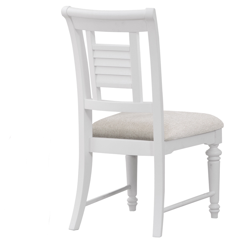 Cottage Traditions Eggshell White Wood Coastal Style Dining Chair - Set of 2