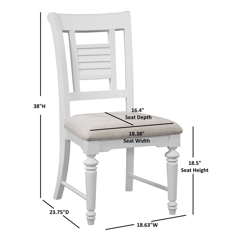 Cottage Traditions Eggshell White Wood Coastal Style Dining Chair - Set of 2
