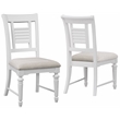 Cottage Traditions Eggshell White Wood Coastal Style Dining Chair - Set of 2