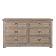 Meadowbrook Beige Antique Sand Wood Farmhouse Style 6-drawer Dresser