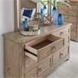 Meadowbrook Beige Antique Sand Wood Farmhouse Style 6-drawer Dresser