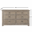 Meadowbrook Beige Antique Sand Wood Farmhouse Style 6-drawer Dresser