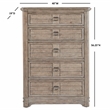 Meadowbrook Beige Antique Sand Wood 5-drawer Farmhouse Style Chest