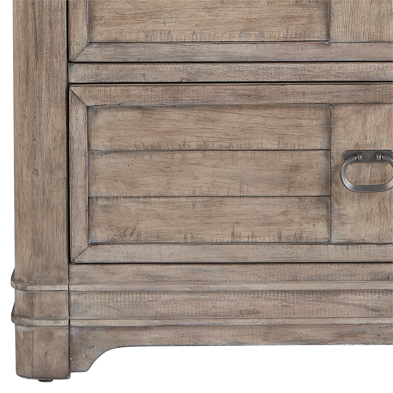 Meadowbrook Beige Antique Sand Wood 5-drawer Farmhouse Style Chest