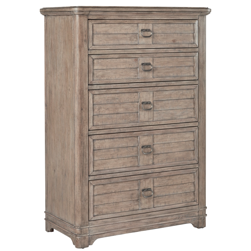 Meadowbrook Beige Antique Sand Wood 5-drawer Farmhouse Style Chest
