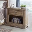 Meadowbrook Beige Antique Sand Wood One Drawer Farmhouse Nightstand