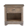 Meadowbrook Beige Antique Sand Wood One Drawer Farmhouse Nightstand