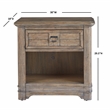 Meadowbrook Beige Antique Sand Wood One Drawer Farmhouse Nightstand