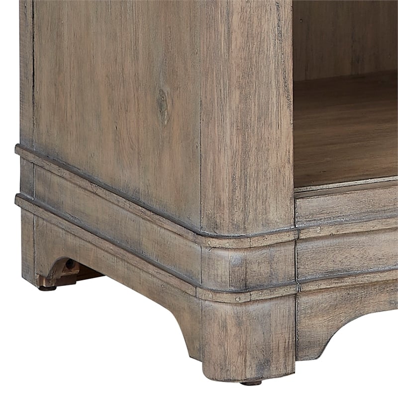 Meadowbrook Beige Antique Sand Wood One Drawer Farmhouse Nightstand