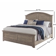 Meadowbrook Beige Antique Sand Wood Farmhouse Queen Arched Panel Bed