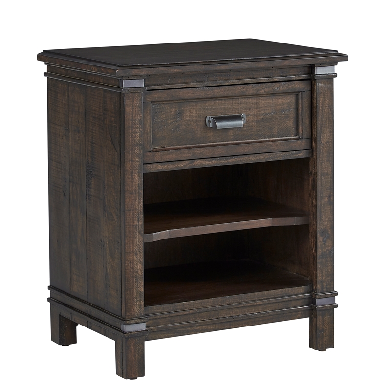 American Woodcrafters Farmwood 1-drawer Rustic Brown Wood Nightstand