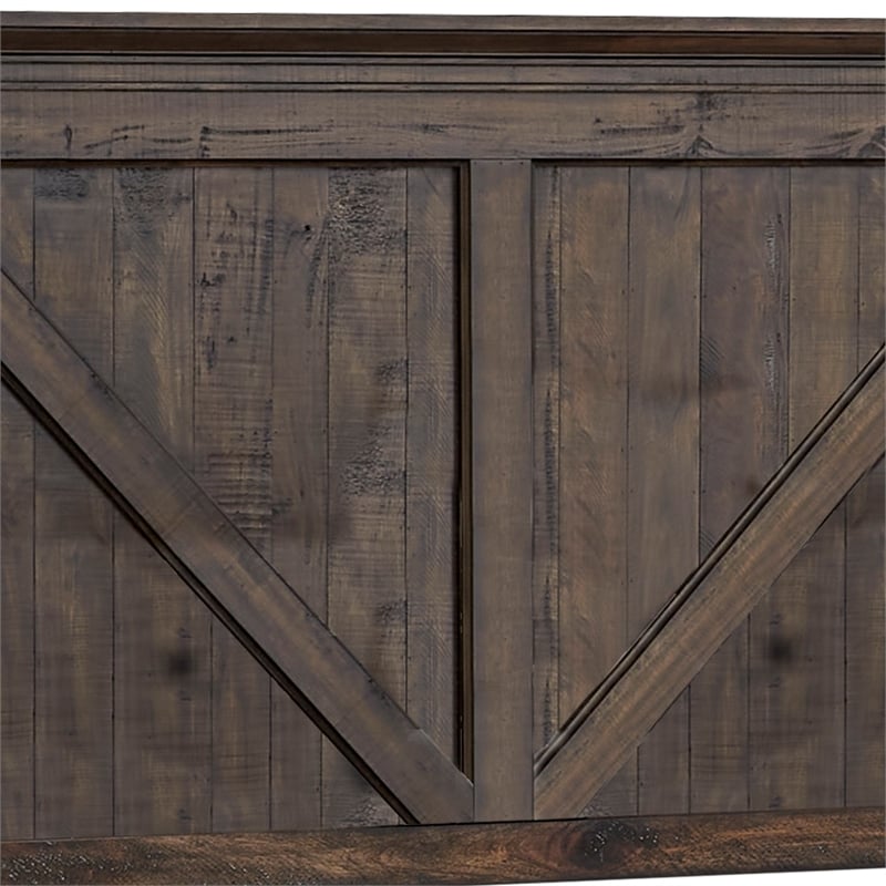 American Woodcrafters Farmwood Rustic Brown Wood Queen Panel Headboard