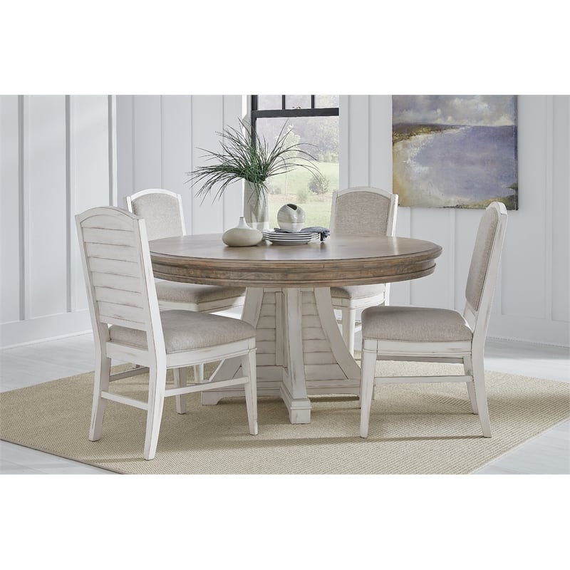 Meadowbrook Round Dining Table - Whitewash Sand