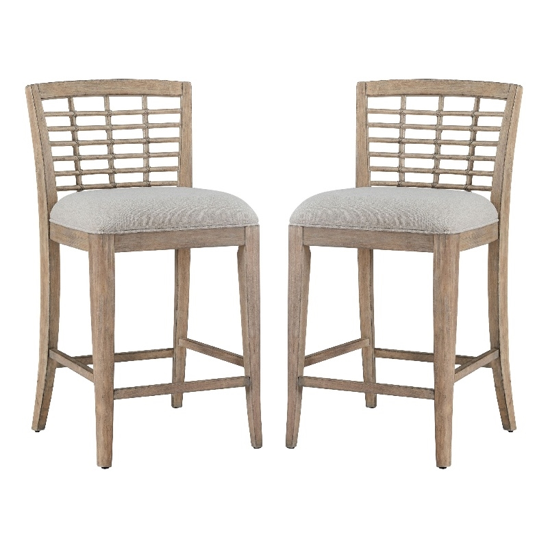 American Woodcrafters Beach Comber Counter Stool - Set of 2 - Brown
